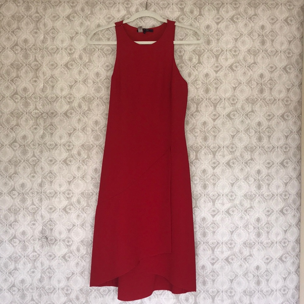 Red dress.